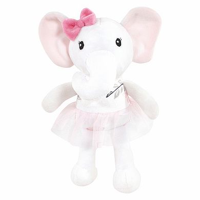 Hudson Baby Infant Girl Plush Bathrobe and Toy Set, White Elephant, One Size