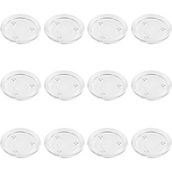 12-Pack Round Glass Pillar Candle Holders Wedding, Spa, Home, Party, Clear, 4"