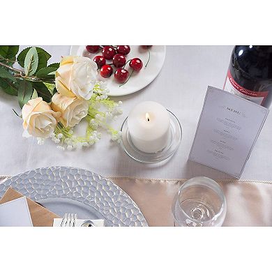 12-Pack Round Glass Pillar Candle Holders Wedding, Spa, Home, Party, Clear, 4"