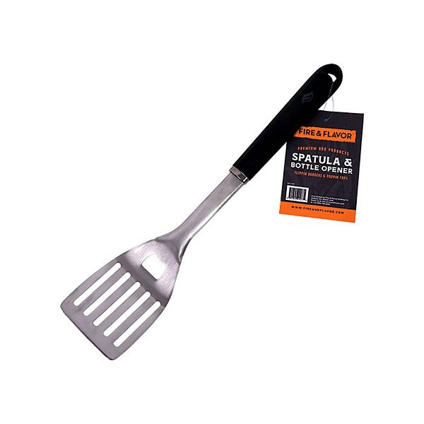 Fire and Flavor Easy Grip Metal Spatula with Built-in Bottle Opener