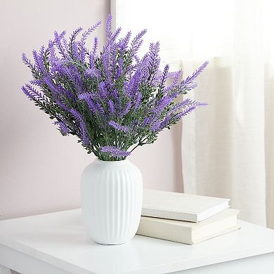 12 Bundles Artificial Lavender Flowers For Faux Bouquets, Fake Wild Stems, 14x2"