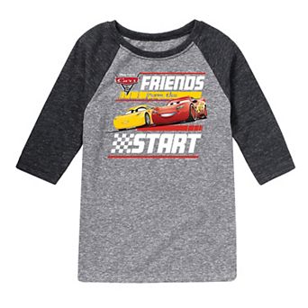 Disney / Pixar's Cars Boys 8-20 Friends From Start Raglan Graphic Tee