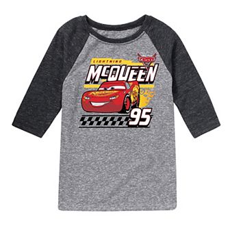 Disney / Pixar's Cars Boys 8-20 Lightning Decal Raglan Graphic Tee