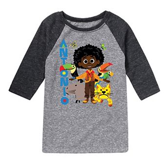Disney's Encanto Boys 8-20 Antonio Animals Raglan Graphic Tee