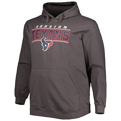 Men's Charcoal Houston Texans Big & Tall Logo Pullover Hoodie