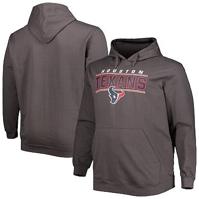 Men's Charcoal Houston Texans Big & Tall Logo Pullover Hoodie