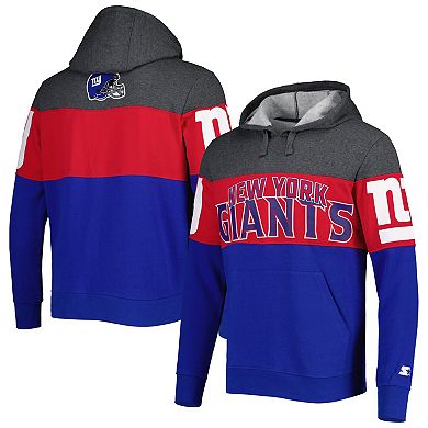 Men's Starter Heather Charcoal/Red New York Giants Extreme Pullover Hoodie