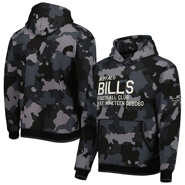 Men's The Wild Collective Black Buffalo Bills Camo Pullover Hoodie