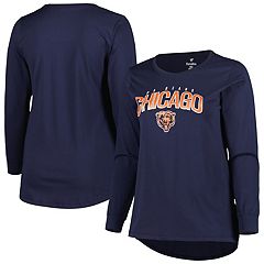 Buy the Womens Blue Long Sleeve Crew Neck Chicago Bears Pullover T-Shirt  Size 1X