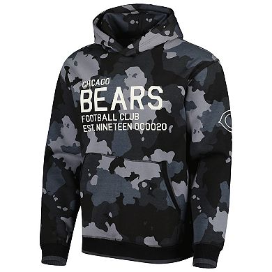 Men's The Wild Collective Black Chicago Bears Camo Pullover Hoodie