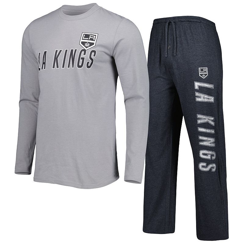 Mens Concepts Sport Black/Silver Los Angeles Kings Meter Long Sleeve T-Shi
