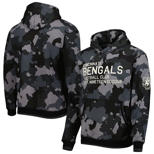 Men's The Wild Collective Black Cincinnati Bengals Camo Pullover Hoodie