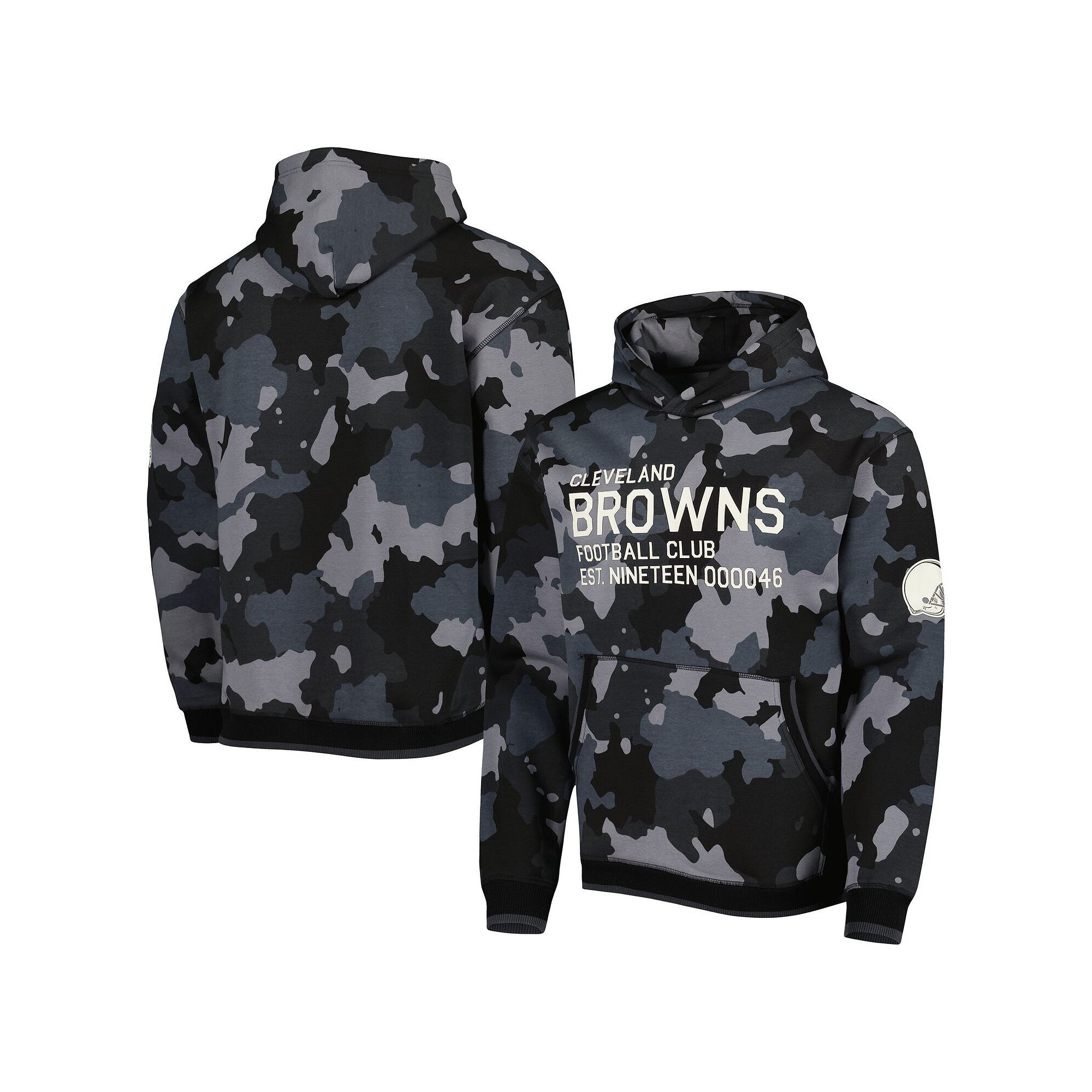 Mens The Wild Collective Black Cleveland Browns Camo Pullover Hoodie, Size