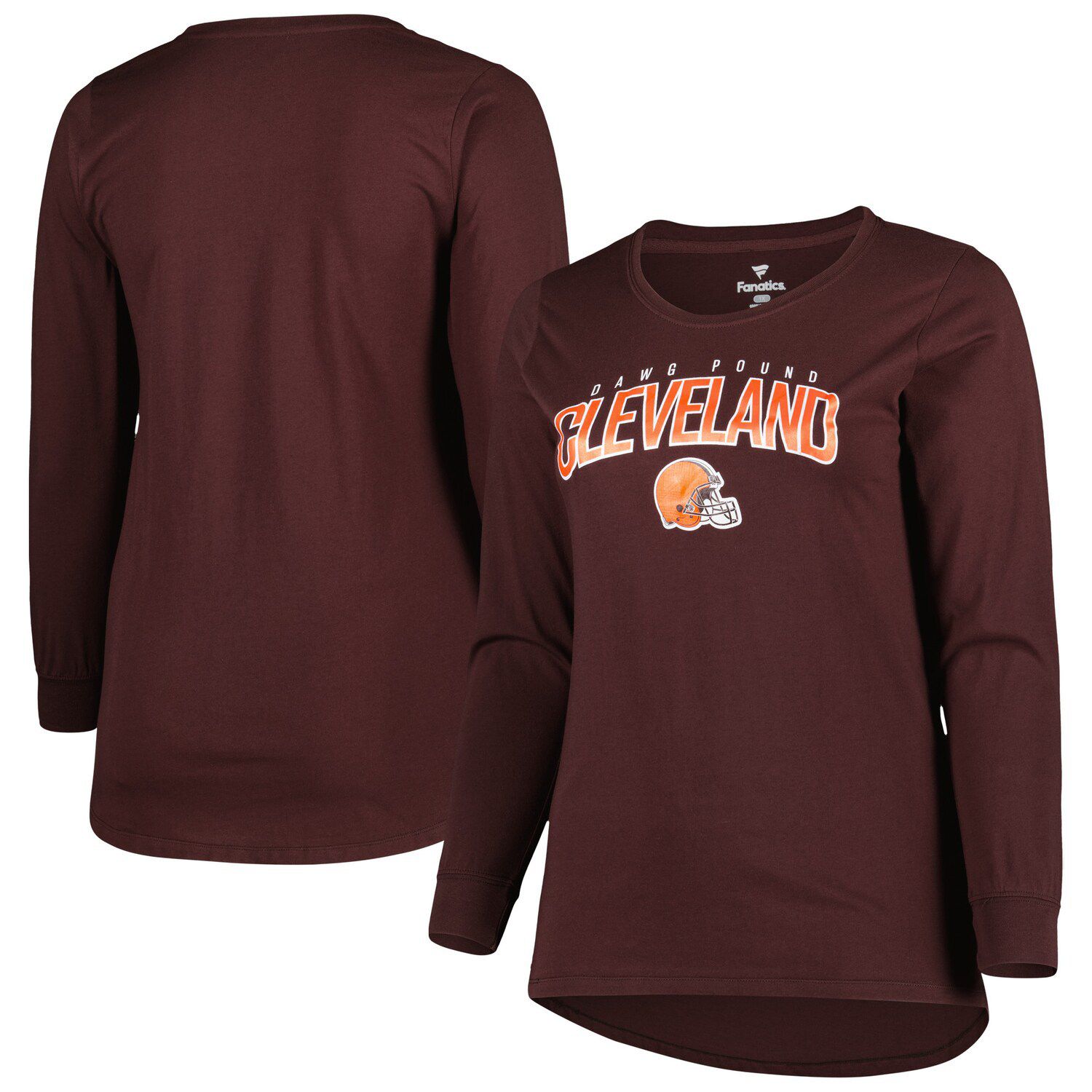 Women's Fanatics Branded White/Brown Cleveland Browns End