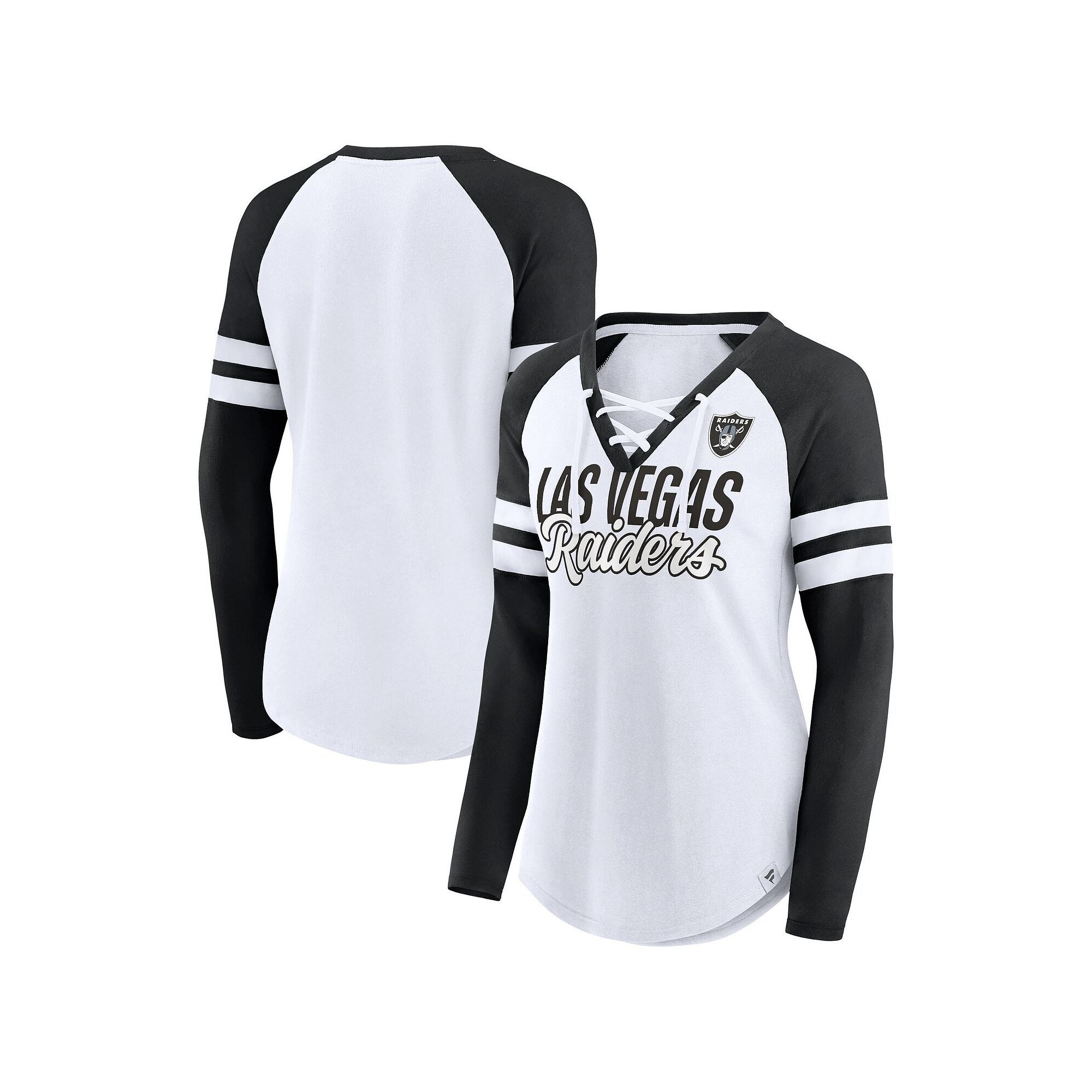 Womens Fanatics Branded White Las Vegas Raiders Plus Size True to Form Lac