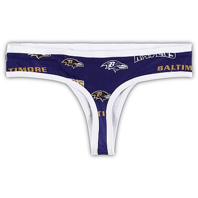Women's Concepts Sport Purple/White Baltimore Ravens Breakthrough Knit Thong