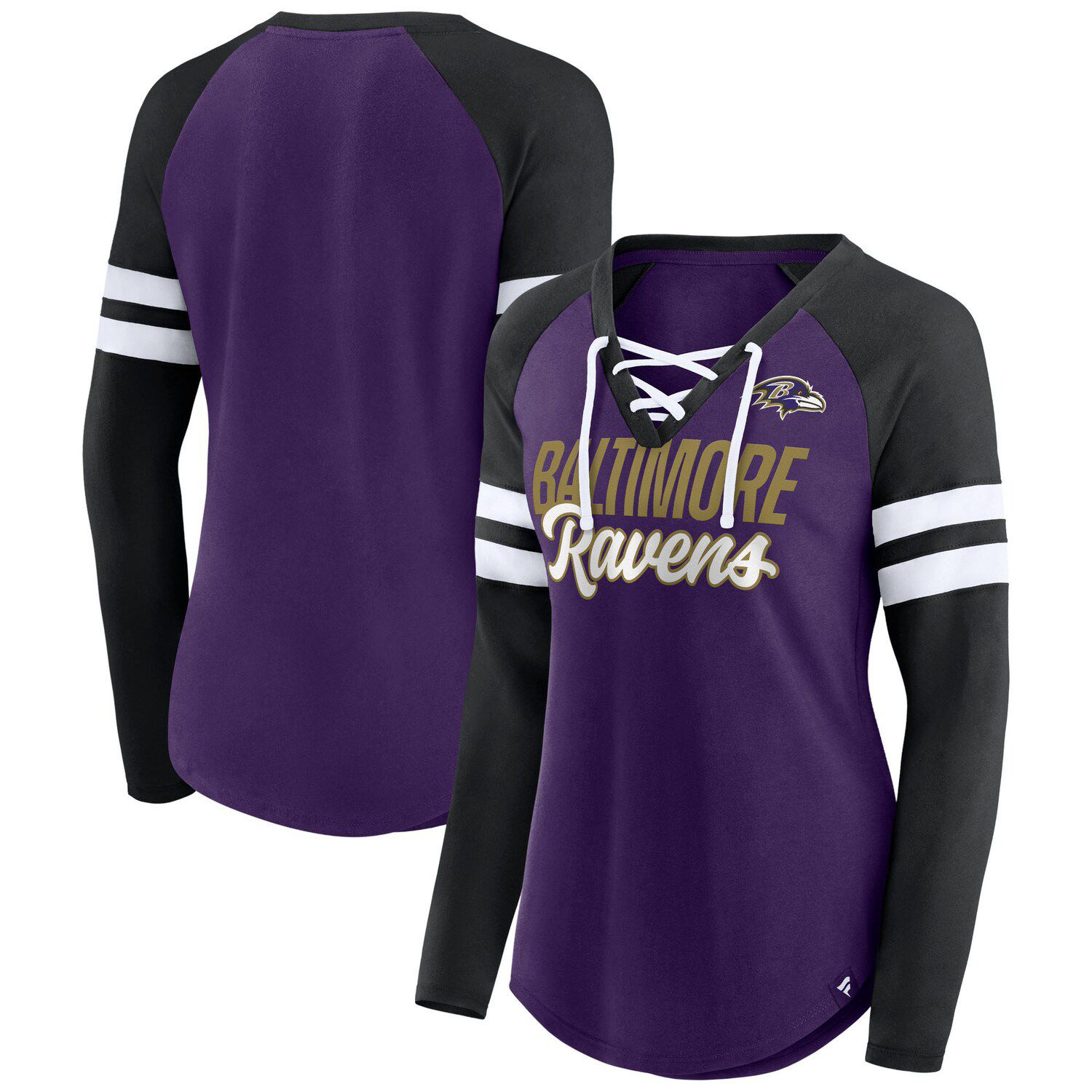 Fanatics Branded Purple Minnesota Vikings Spirit Jersey Lace-Up V-Neck Long Sleeve T-Shirt