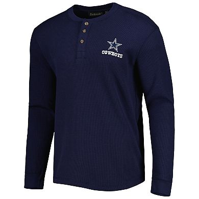 Men's Navy Dallas Cowboys Maverick Thermal Henley Long Sleeve T-Shirt