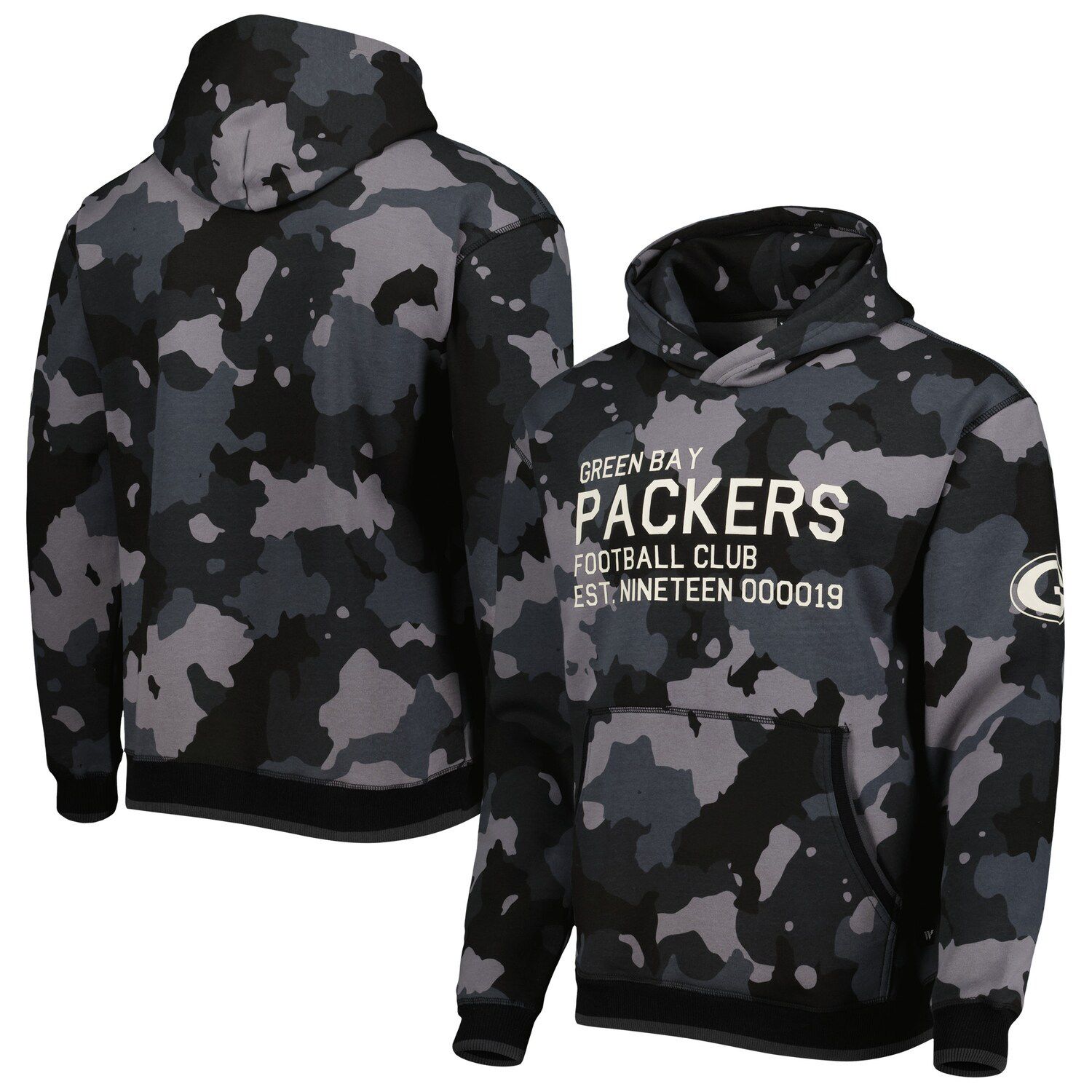 Men's Dunbrooke Black/Realtree Camo Green Bay Packers Logo Ranger Pullover  Hoodie