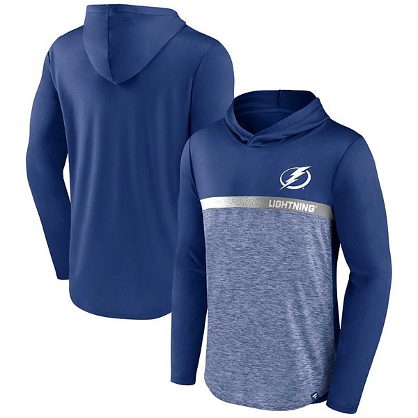 Men's Starter Blue Tampa Bay Lightning Offense Long Sleeve Hoodie T-Shirt  in 2023