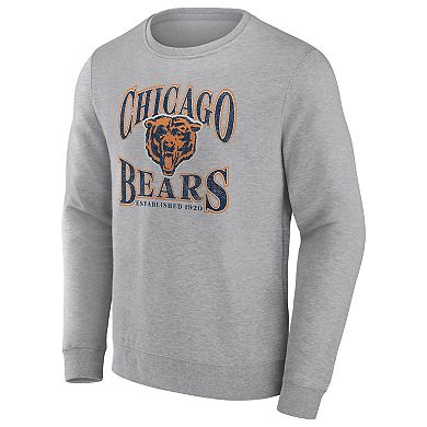 Men's Fanatics Branded Heathered Charcoal Chicago Bears Playability Pullover Sweatshirt