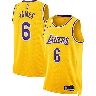 Unisex Nike LeBron James Gold Los Angeles Lakers 2022/23 Swingman ...