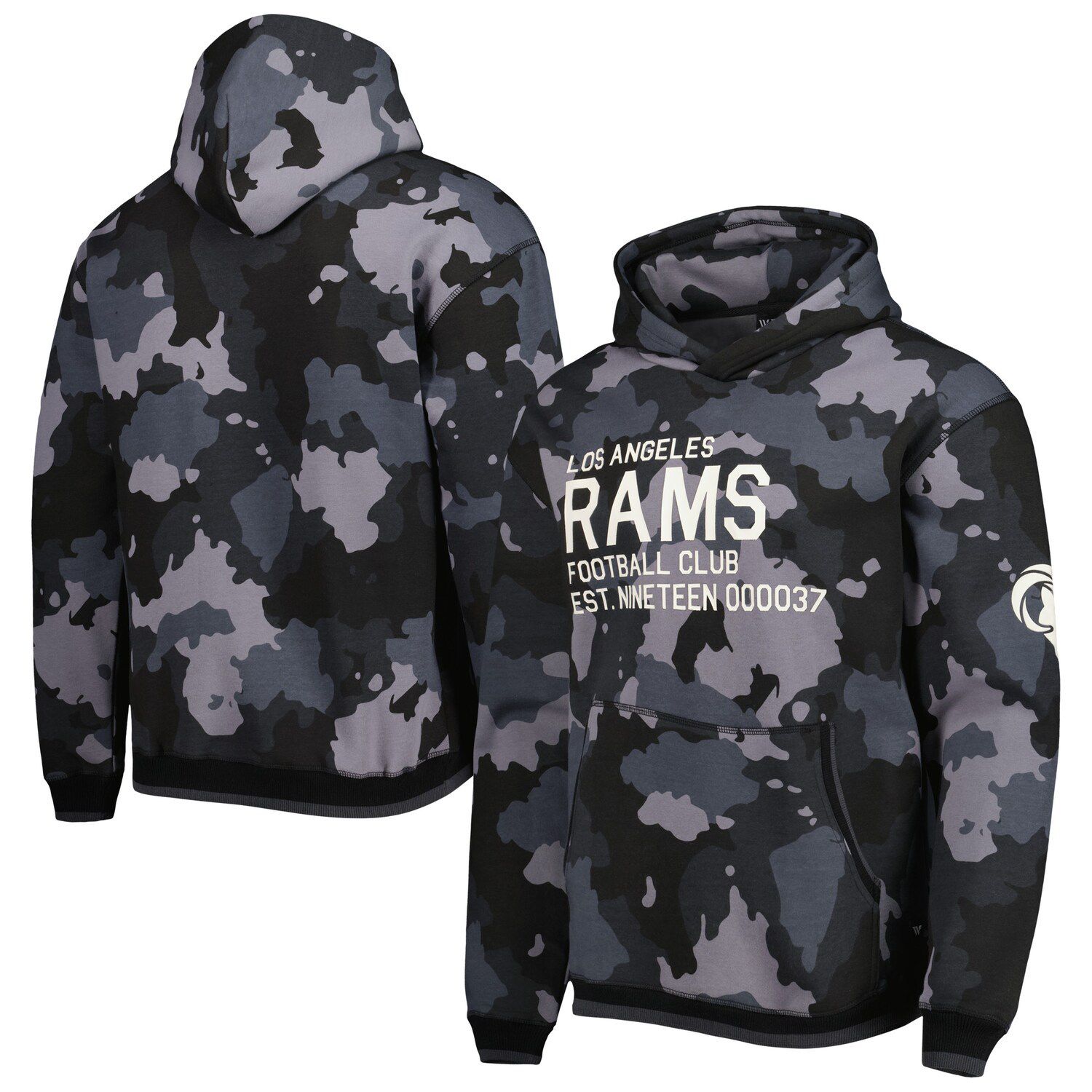 Los Angeles Rams New Era Women's Raglan Full-Zip Hoodie - Camo