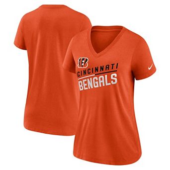 Women's Nike Orange Cincinnati Bengals Slant Logo Tri-Blend V-Neck T-Shirt