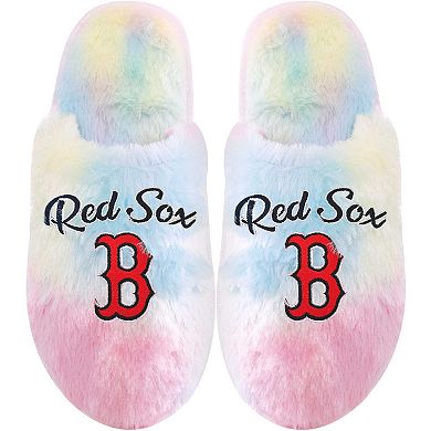 Youth FOCO Boston Red Sox Rainbow Script Slippers