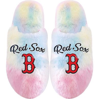 Youth FOCO Boston Red Sox Rainbow Script Slippers