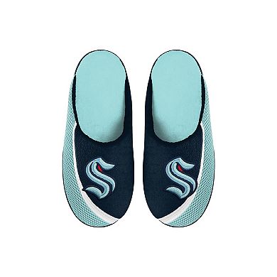 Youth FOCO Seattle Kraken Big Logo Color Edge Slippers