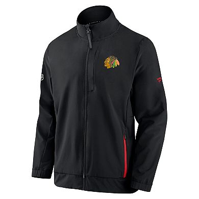 Men's Fanatics Branded Black Chicago Blackhawks Authentic Pro Rink Coaches Full-Zip Jacket