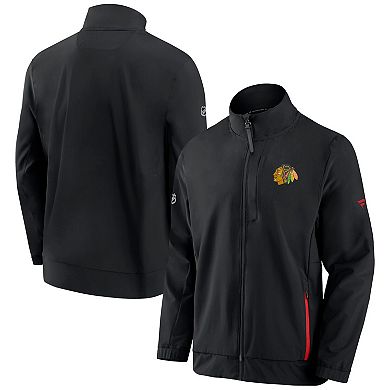 Men's Fanatics Branded Black Chicago Blackhawks Authentic Pro Rink Coaches Full-Zip Jacket