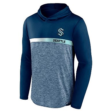 Men's Fanatics Branded Deep Sea Blue Seattle Kraken Podium Defender Pullover Hoodie