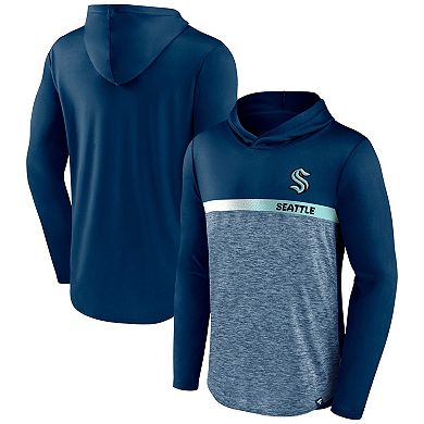 Men's Fanatics Branded Deep Sea Blue Seattle Kraken Podium Defender Pullover Hoodie