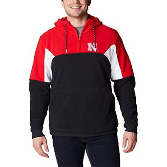 Men's Columbia Black Nebraska Huskers Lodge Quarter-Zip Hoodie