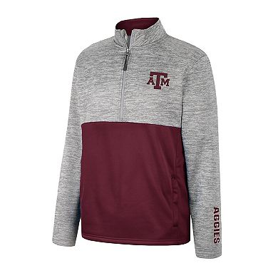 Men's Colosseum Gray Texas A&M Aggies John Half-Zip Jacket