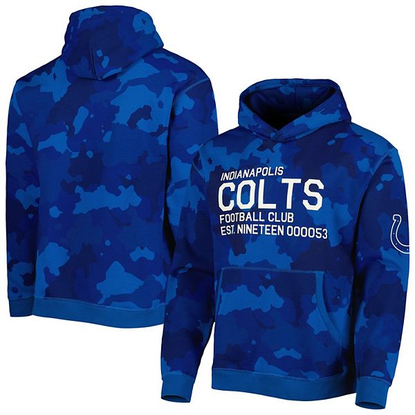 Youth Royal Indianapolis Colts Heritage Long Sleeve Hoodie T-Shirt