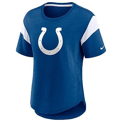Women's Nike Heathered Royal Indianapolis Colts Primary Logo Slub Fashion Top