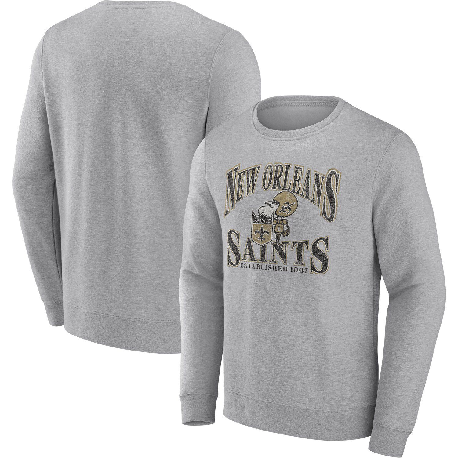 Men's Nike Gold/Black New Orleans Saints Throwback Raglan Long Sleeve  T-Shirt