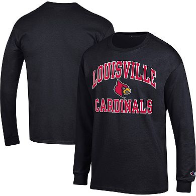Men's Champion Black Louisville Cardinals High Motor Long Sleeve T-Shirt