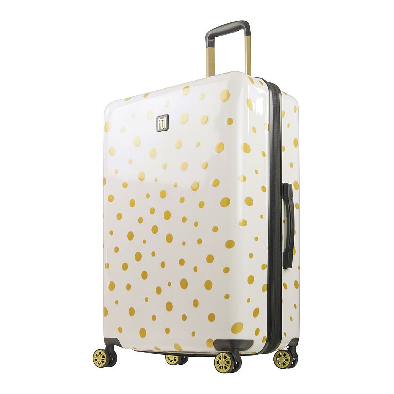 ful Impulse Mixed Dots Hardside Spinner Luggage, White, 26 INCH