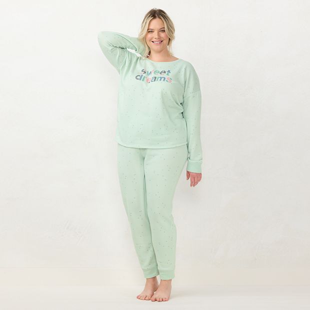 Plus Size LC Lauren Conrad Cozy Long Sleeve Pajama Top & Pajama