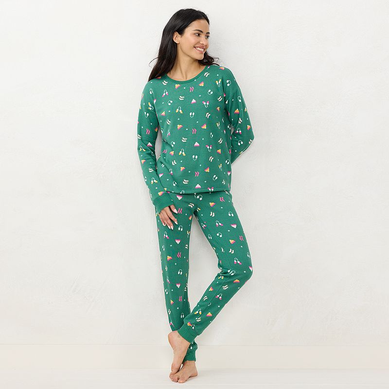 29004938 Petite LC Lauren Conrad Cozy Long Sleeve Pajama To sku 29004938
