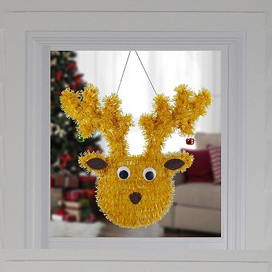 13" Tinsel Reindeer Christmas Window Decoration