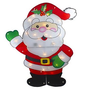 30.5" Lighted 2 Dimensional Santa Claus Christmas Outdoor Decoration