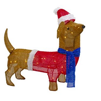 26" LED Lighted Dachshund Dog Outdoor Christmas Decoration