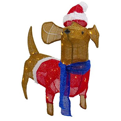26" LED Lighted Dachshund Dog Outdoor Christmas Decoration