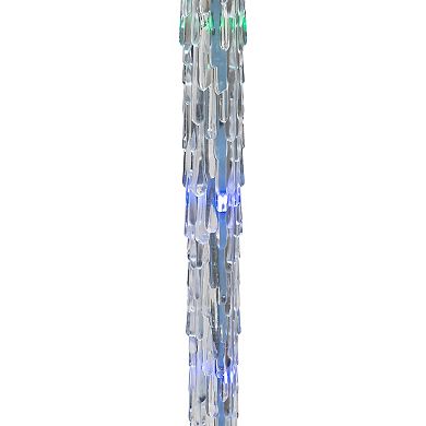 5 Multi Color Dripping Transparent Icicle Christmas Light Tubes - 13 ft Clear Wire