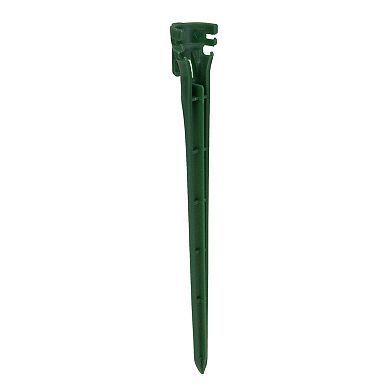 Set of 100 Green 2-in-1 Christmas Decorations Tie Down and Light Stakes- 7.5"